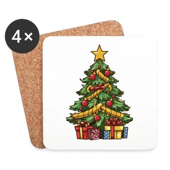 Christmas Tree Xmas Christmas - Coasters (set of 4) - white - Front