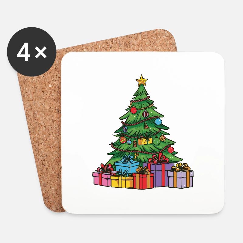 Tannenbaum Xmas Weihnachten - Untersetzer (4er-Set) - Weiß