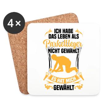 Leben als Parkettleger Bodenleger - Untersetzer (4er-Set) - Weiß - Vorne