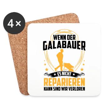 Galabauer kann es reparieren Landschaftsgärtner - Untersetzer (4er-Set) - Weiß - Vorne