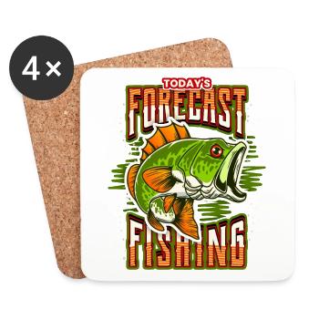 Retro Vintage Fish, Fishing, Fishing Angler Saying - Coasters (set of 4) - white - Front