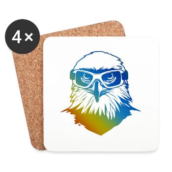 Adler Masque de ski coloré - Dessous de verre (lot de 4) - blanc - Devant