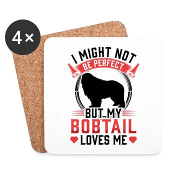 Bobtail Not Perfect Old English Shepherd - Coasters (set of 4) - white - Front