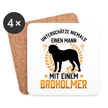 Mann mit Broholmer unterschätzen Broholmer - Untersetzer (4er-Set) - Weiß - Vorne