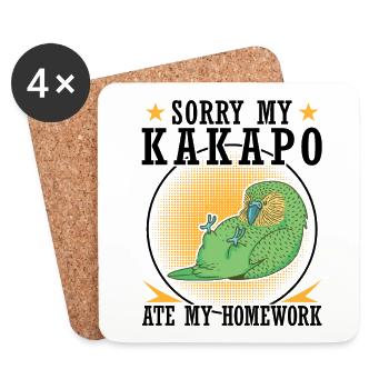 Kakapo has eaten homework parrot - Coasters (set of 4) - white - Front
