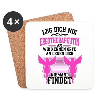 Leg dich nicht mit einer Ergotherapeutin an - Untersetzer (4er-Set) - Weiß - Vorne
