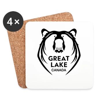 Great Bear Lake Silhouette Gesicht - Untersetzer (4er-Set) - Weiß - Vorne
