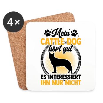 Mein Australian Cattle Dog hört gut - Untersetzer (4er-Set) - Weiß - Vorne