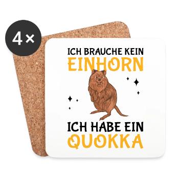 Ich habe ein Quokka Beuteltier Australien - Untersetzer (4er-Set) - Weiß - Vorne