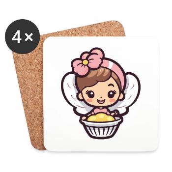 Fée Cuisson Gâteau Bande Dessinée - Dessous de verre (lot de 4) - blanc - Devant