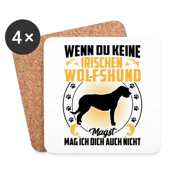 Irischer Wolfshund nicht mögen Windhund - Untersetzer (4er-Set) - Weiß - Vorne