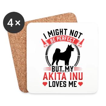 Akita Inu is not perfect Shiba Inu - Coasters (set of 4) - white - Front