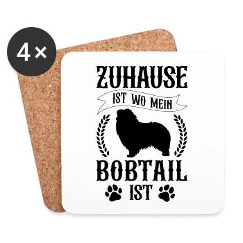 Bobtail ist mein Zuhause Old English Sheepdog - Untersetzer (4er-Set) - Weiß - Vorne