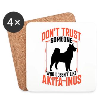 Les Akita Inu ne font pas confiance aux Shiba Inu - Dessous de verre (lot de 4) - blanc - Devant