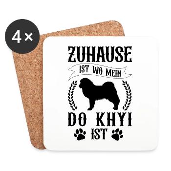 Zuhause ist wo mein Do Khyi ist Tibetdogge - Untersetzer (4er-Set) - Weiß - Vorne