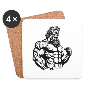 Bodybuilder Muscle Fitness - Dessous de verre (lot de 4) - blanc - Devant