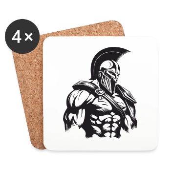 Spartan Gym Gladiator Muscles Bodybuilding - Coasters (set of 4) - white - Front