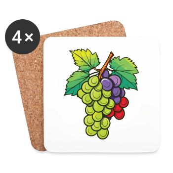 Grapes Fruit Symbol - Coasters (set of 4) - white - Front