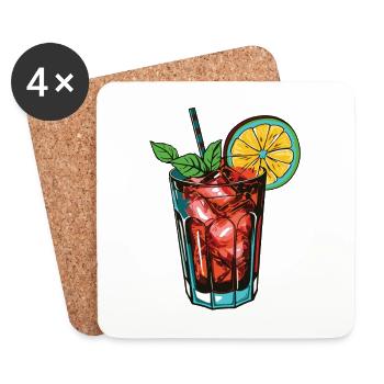 Limonade Drink Symbol - Untersetzer (4er-Set) - Weiß - Vorne