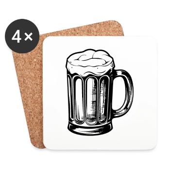 Beer Glass Icon - Coasters (set of 4) - white - Front