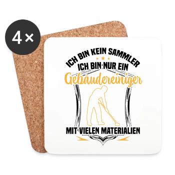 Gebäudereiniger ist kein Sammler Reinigungskraft - Untersetzer (4er-Set) - Weiß - Vorne