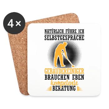 Gebäudereiniger führt Selbstgespräche - Untersetzer (4er-Set) - Weiß - Vorne