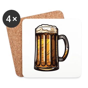Beer Glass Icon - Coasters (set of 4) - white - Front