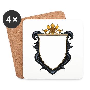 Symbole des armoiries - Dessous de verre (lot de 4) - blanc - Devant