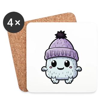Eskimo Cold Winter Creature - Coasters (set of 4) - white - Front