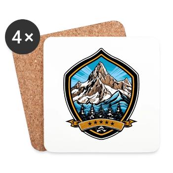 Mountains Wappen Berge - Untersetzer (4er-Set) - Weiß - Vorne