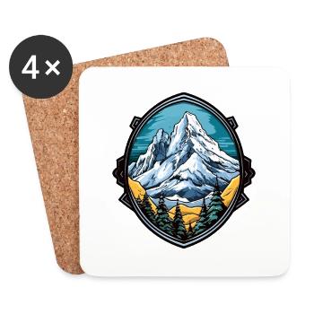 Montagnes Alpes Symbole Armoiries - Dessous de verre (lot de 4) - blanc - Devant