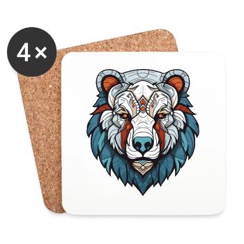 Eisbär Kopf Polar bär - Untersetzer (4er-Set) - Weiß - Vorne