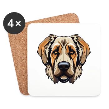 Kangal Hund Kopf - Untersetzer (4er-Set) - Weiß - Vorne