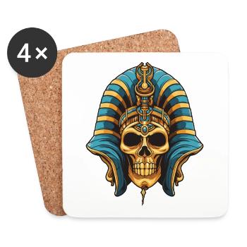 Crâne de pharaon - Dessous de verre (lot de 4) - blanc - Devant