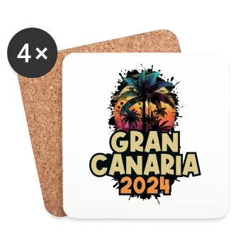 Gran Canaria 2024 Urlaub Spruch - Untersetzer (4er-Set) - Weiß - Vorne