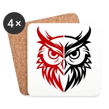 Owl Animal - Coasters (set of 4) - white - Front