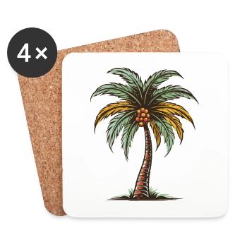 Palme Urlaub Symbol - Untersetzer (4er-Set) - Weiß - Vorne
