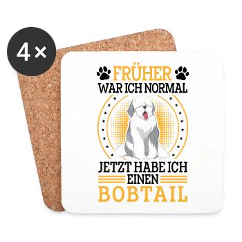 Bobtail früher normal Old English Sheepdog - Untersetzer (4er-Set) - Weiß - Vorne