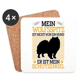 Wolfsspitz Habe einen Deutscher Wolfsspitz - Untersetzer (4er-Set) - Weiß - Vorne
