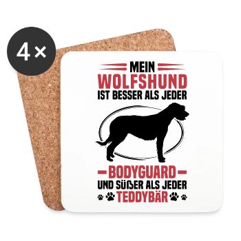 Irish Wolfhound is better greyhound - Coasters (set of 4) - white - Front