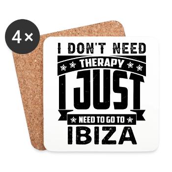 Ich brauche keine Therapie ich muss nur nach Ibiza - Untersetzer (4er-Set) - Weiß - Vorne