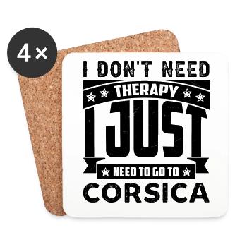 Ich brauche keine Therapie ich muss nach Korsika - Untersetzer (4er-Set) - Weiß - Vorne