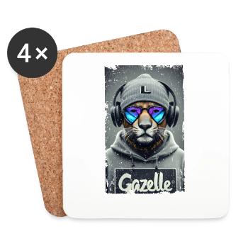 Tiger Gazelle Hipster - Coasters (set of 4) - white - Front