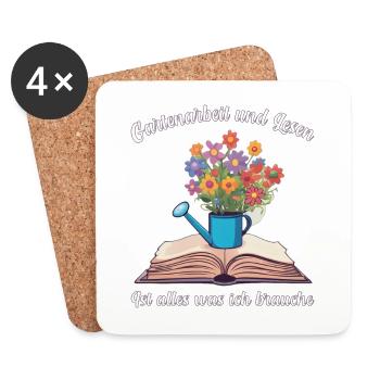 Jardinage et lecture - La combinaison parfaite - Dessous de verre (lot de 4) - blanc - Devant