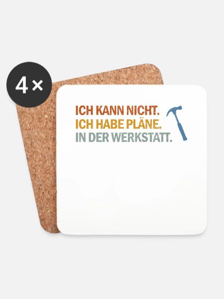 Werkstattpläne - Für Heimwerker und Bastler - Untersetzer (4er-Set) - Weiß
