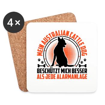 Australian Cattle Dog Protects Me - Coasters (set of 4) - white - Front
