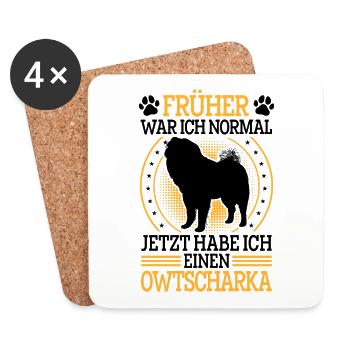Ovcharka, formerly normal Caucasian Ovcharka - Coasters (set of 4) - white - Front