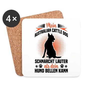 Le bouvier australien ronfle plus fort - Dessous de verre (lot de 4) - blanc - Devant