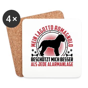 Lagotto Romagnolo beschützt mich Wasserhund - Untersetzer (4er-Set) - Weiß - Vorne