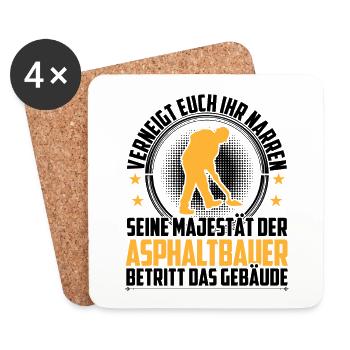 Asphalt builder bows to you road builder - Coasters (set of 4) - white - Front